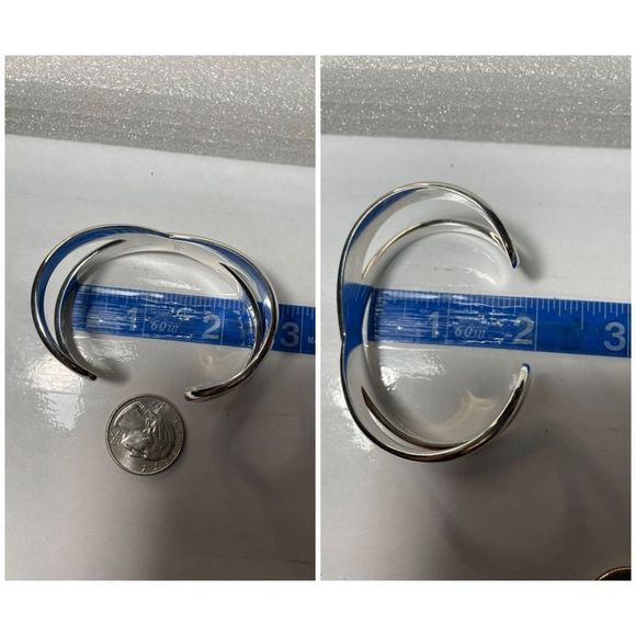 Vintage James Avery Solid 925 Sterling Silver Crossover Infinity Design Cuff Ban - Picture 10 of 11